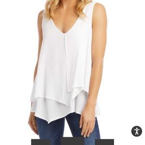 Karen Kane NWT Layered Tank in white